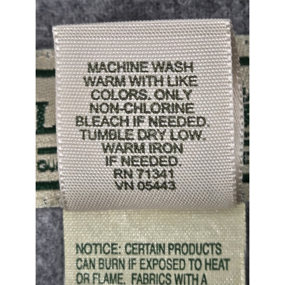 LL Bean Vintage Flannel Shirt Mens L TALL Chamois Cloth Fleece Heavyweight Gray - Picture 6 of 8